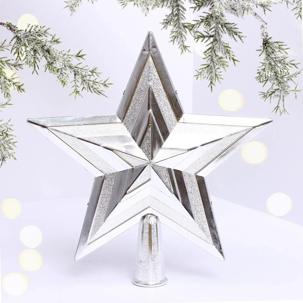 Звезда на елку «Мерцание» 22*27 см, Серебро