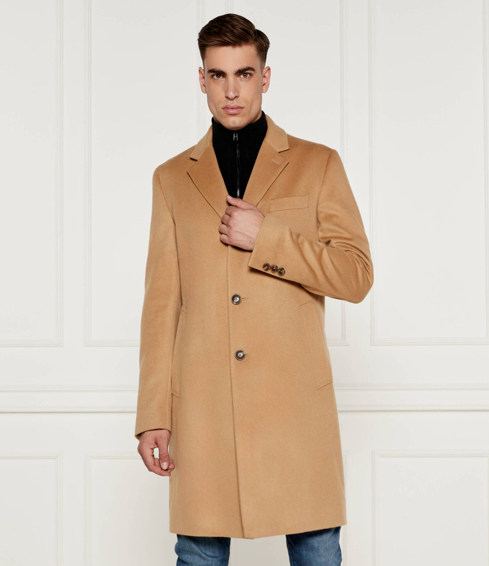 Хлопковое пальто h-hyde BOSS BLACK - бежевый(50525739)