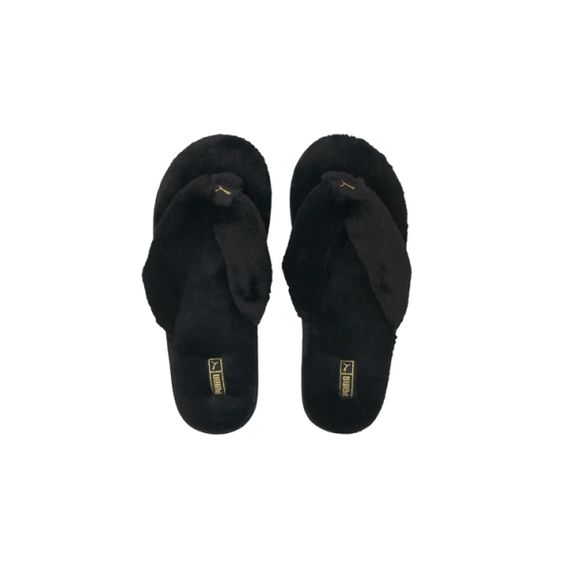 Puma Fluff Flip Slide Jr 'Black Team Gold'