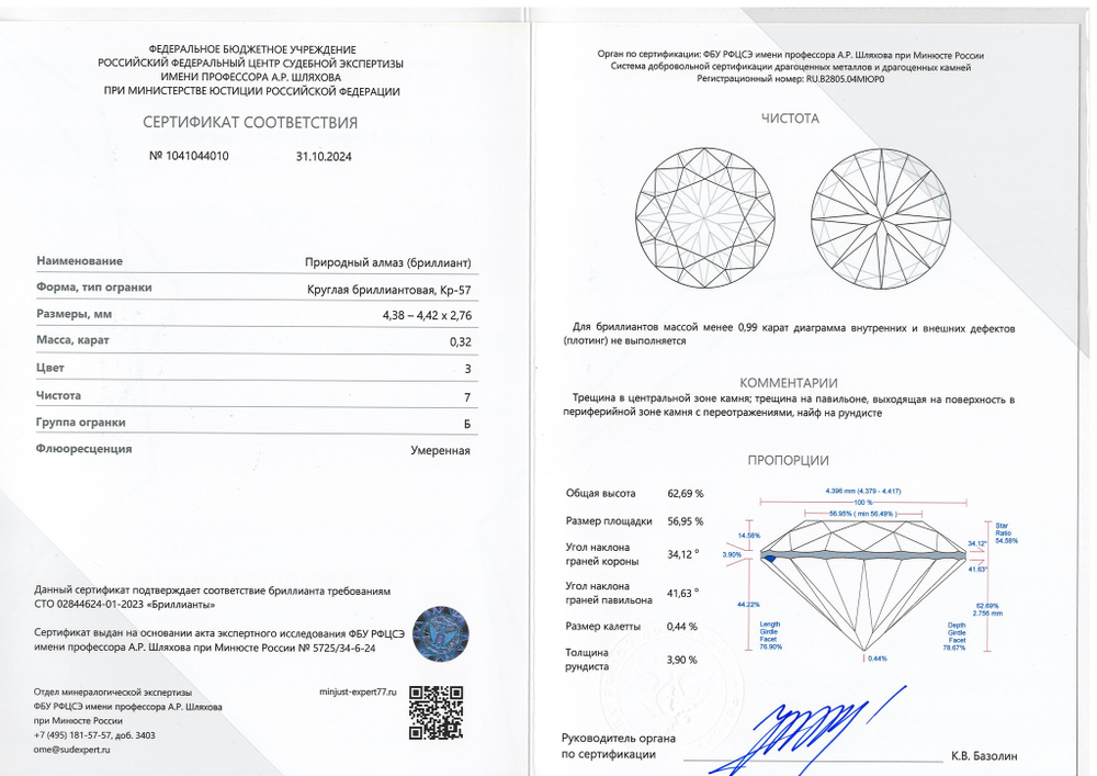 Бриллиант 1041044010 Кр-57-0,32-3/7 Б