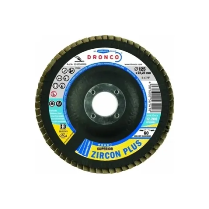Лепестковые шлифовальные диски Superior Zircon Plus 60 Bomb 180x22,23 мм Dronco 5248306