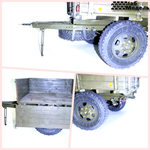 Single-axle flatbed trailer 755. Scale 1/10