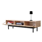 Тумба под телевизор напольная Лоред 160 см дуб, металл, ДСП