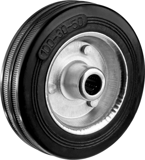 Колесо d=100 мм, г/п 70 кг, резина/металл, игольчатый подшипник, ЗУБР Профессионал