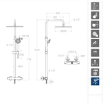 Душевая термостатическая система без излива с регулировкой высоты URBAN CHIC 215401RK300NM чёрный