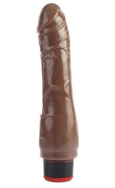 Коричневый вибратор-реалистик 8.1 Vibrating Dildo - 20 см. (Цвет: коричневый)