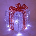 Фигура светодиодная «Подарок» 19 см, 20 ламп LED, IP-65, Белый/красный