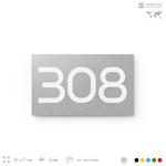Номер на дверь 308, табличка на дверь для офиса, квартиры, кабинета, аудитории, склада, серая 120х70 мм, Айдентика Технолоджи