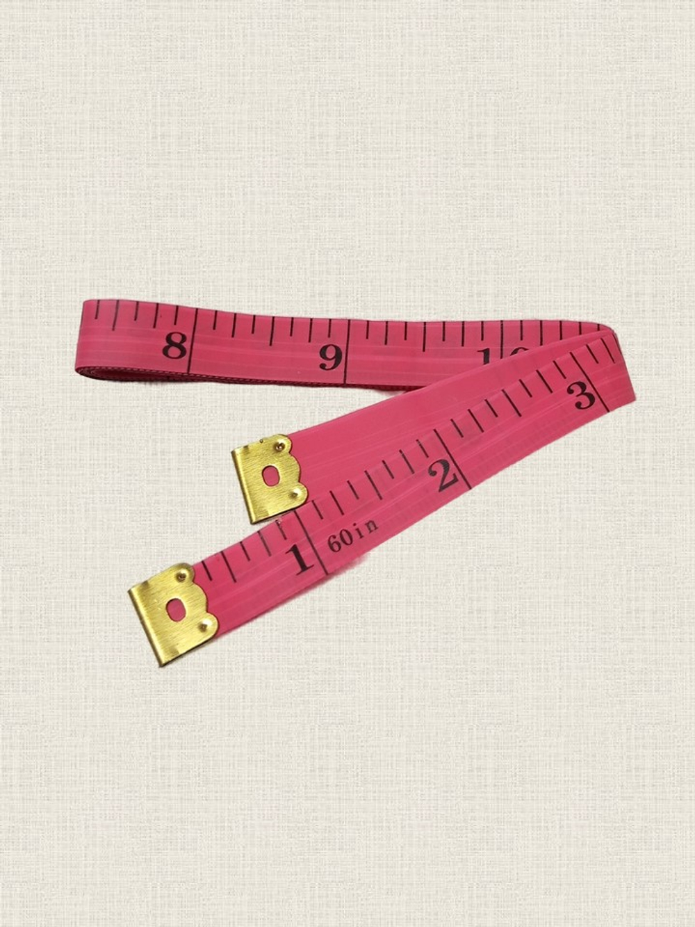 Сантиметровая лента портновская, 1.2×150 см (см/дюймы) цвет малиновый