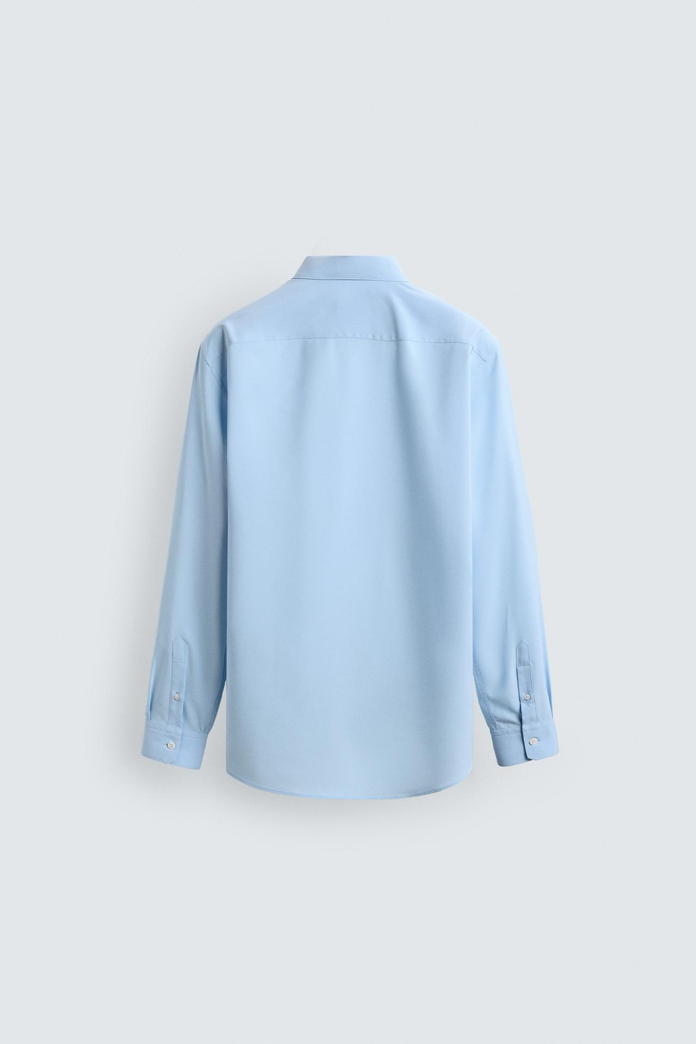 ZARA РУБАШКА ИЗ ЭЛАСТИЧНОЙ ТКАНИ, СВЕТЛО-ГОЛУБОЙ