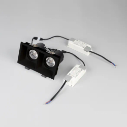 Светильник MS-FLOW-BUILT-S157x85-2x6W Day4000 (BK, 55 deg, 230V) (Arlight, IP20 Металл, 5 лет) 061263