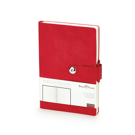 Ежедневник недат. А5 136л., мягк.пер., иск.кожа "Primavera. Красный" магнит.хлястик, ляссе