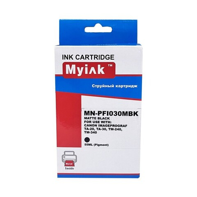 Картридж MyInk, аналог CANON PFI-030MBK для iPF TA-20/TA-30/TM-240/ТМ-340 Matte Black (55ml, Pigment)