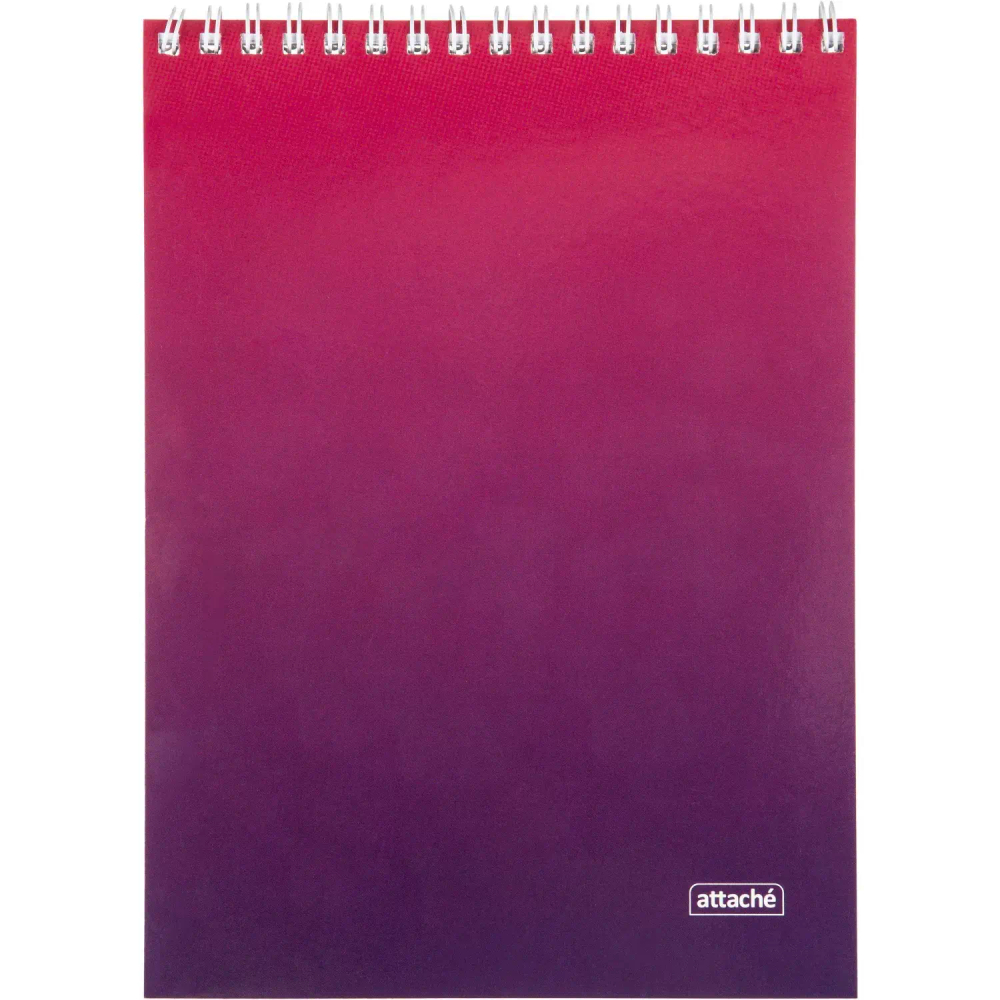 Бизнес-тетрадь А5 80л Attache Градиент Малиновый клетка, 65г, греб, УФ-лак