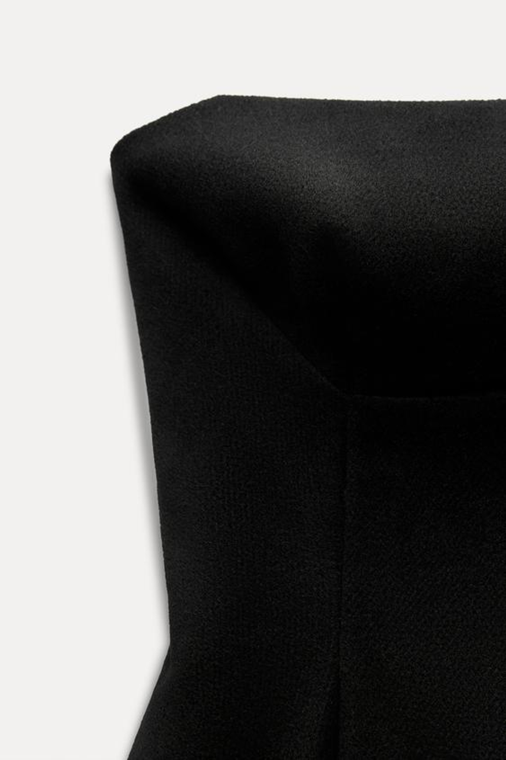 ZARA ТОП БЕЗ БРЕТЕЛЕЙ ИЗ СМЕСОВОЙ ШЕРСТИ, ЧЕРНЫЙ