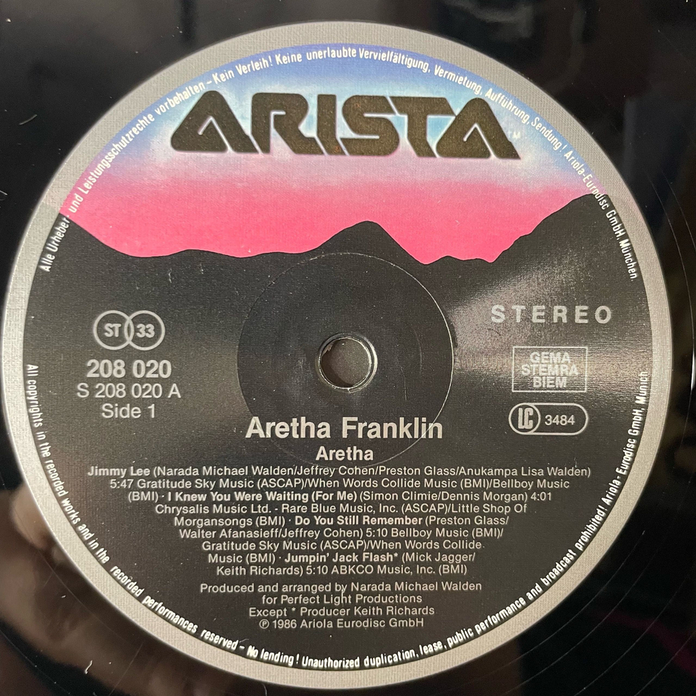 Винтажная виниловая пластинка LP Aretha Franklin Арета Франклин, Aretha (Германия 1986) Do You Still Remember