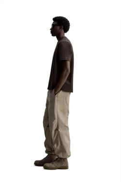 ZARA ФУТБОЛКА ИЗ ПЛОТНОЙ ТКАНИ, ШОКОЛАДНЫЙ