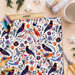 Ткань премиум Оксфорд 600D сказочные птахи