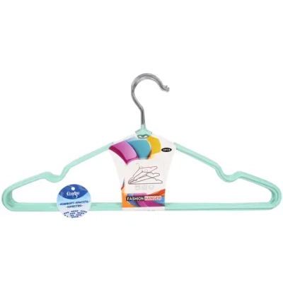 Плечики металлические нескользящие с полимерным покрытием 10шт «ТАРТИТАН», цвет мятный, 40см (Селфи)