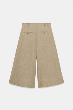 ZARA ШИРОКИЕ БРЮКИ ИЗ ЛЬНА — ZW COLLECTION, ХАКИ