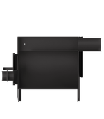 Печь отопительная воздухогрейная калориферная "Сторожка-50". На помещение до 50 куб.м. Вид сбоку в разрезе