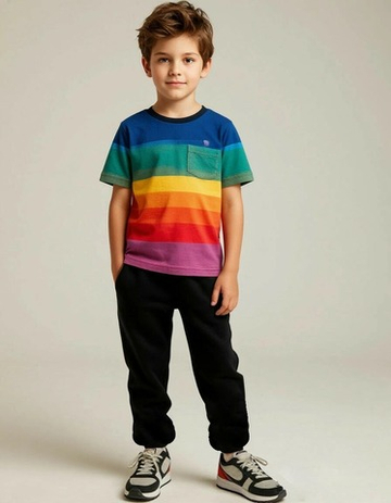 10042 Брюки-джоггеры детские футер 2-х нитка черный (88-164)