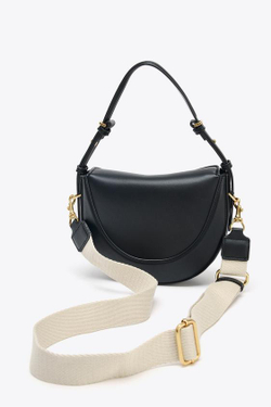 ZARA СУМКА-МЕССЕНДЖЕР С КЛАПАНОМ, ЧЕРНЫЙ