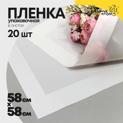 Пленка В листах 20 шт 58 х 58 см с широкой рамкой (Белый)