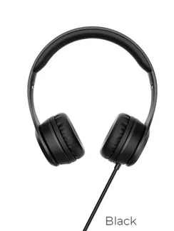 Наушники Hoco W21, проводные, накладные, с микрофоном, Jack 3.5 мм, 1.2 м, черные