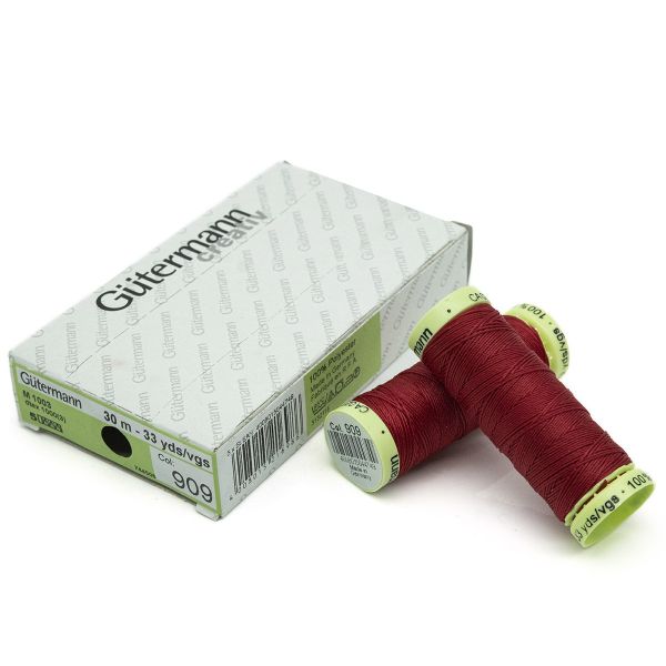 Нитки отделочные Gutermann Top Stitch 30 (30 метров), 5 кат. | 909 малиновый