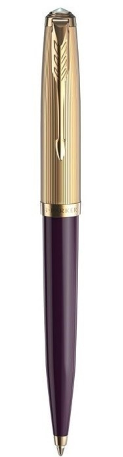 Шариковая ручка Parker 51 DELUXE PLUM GT, стержень: M, цвет чернил: black, в подарочной упаковке.