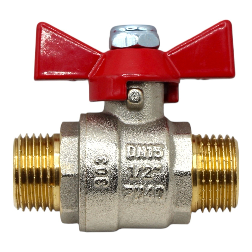 Кран шаровой TEBO 1/2" наружная-наружная (бабочка)