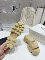Prada Crochet Platform Slides
