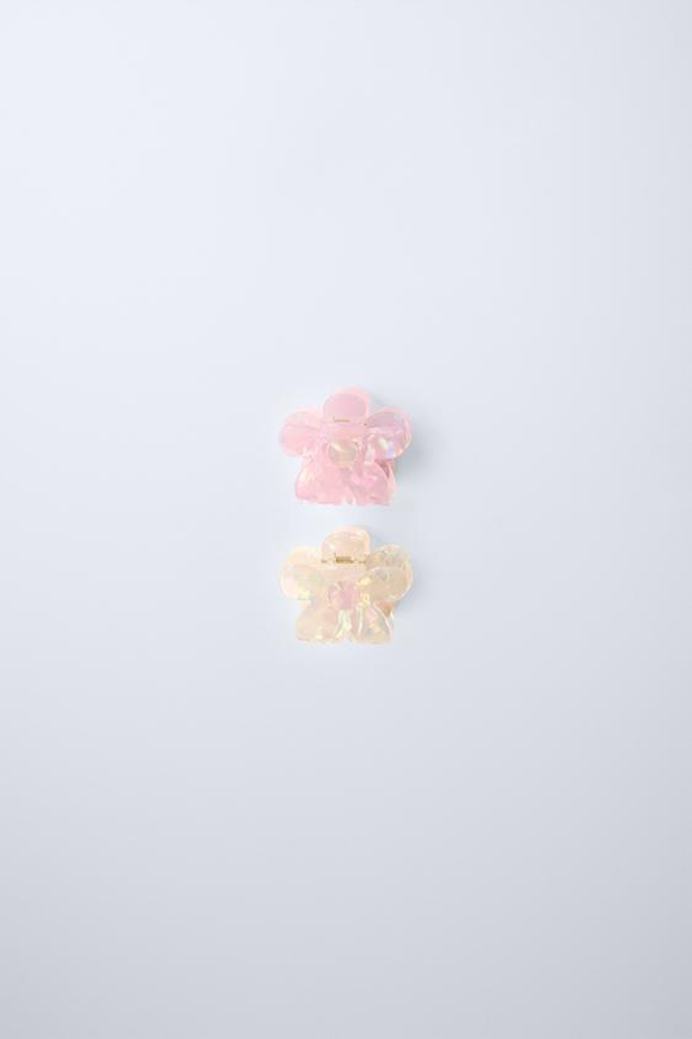 ZARA НАБОР ИЗ ДВУХ ЗАКОЛОК ДЛЯ ВОЛОС «ЦВЕТЫ», ПАСТЕЛЬНО-РОЗОВЫЙ