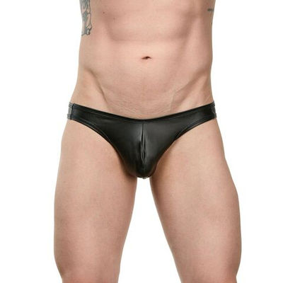 Мужские трусы-слипы с кружевной вставкой сзади (Размер: S-M) (Цвет: черный)
