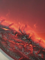 Камин светодиодный круглый MS - 21-1 коричневая рамка