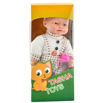 Пупс в коричневом комбинезоне с соской муз. 25см (Hand)