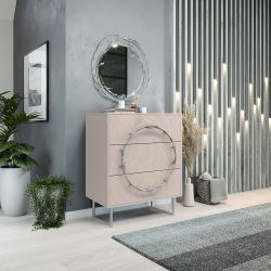 Комод Арт Колор leaves с 3-мя ящиками Стайл Сильвер Серый агат