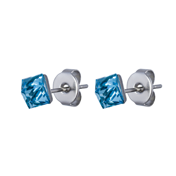 Серьги пусеты Fiore Luna Crystal Sky Blue SWE0127/1 SB S
