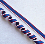 Лампасная лента (трикотажный, люрекс, 2,0 см). Синий+люрекс/белый/красный, ВО