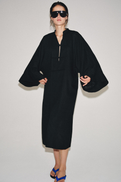 ZARA ПЛАТЬЕ-ТУНИКА С НАВЕСНЫМИ ПЕТЛЯМИ — ZW COLLECTION, ЧЕРНЫЙ
