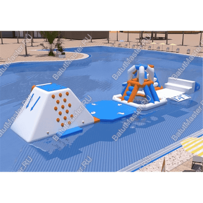 Надувной мини-аквапарк на воде «Водный паук» 12×3×3 м