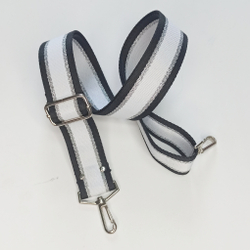 Гитарный ремень Черно-белый люрекс