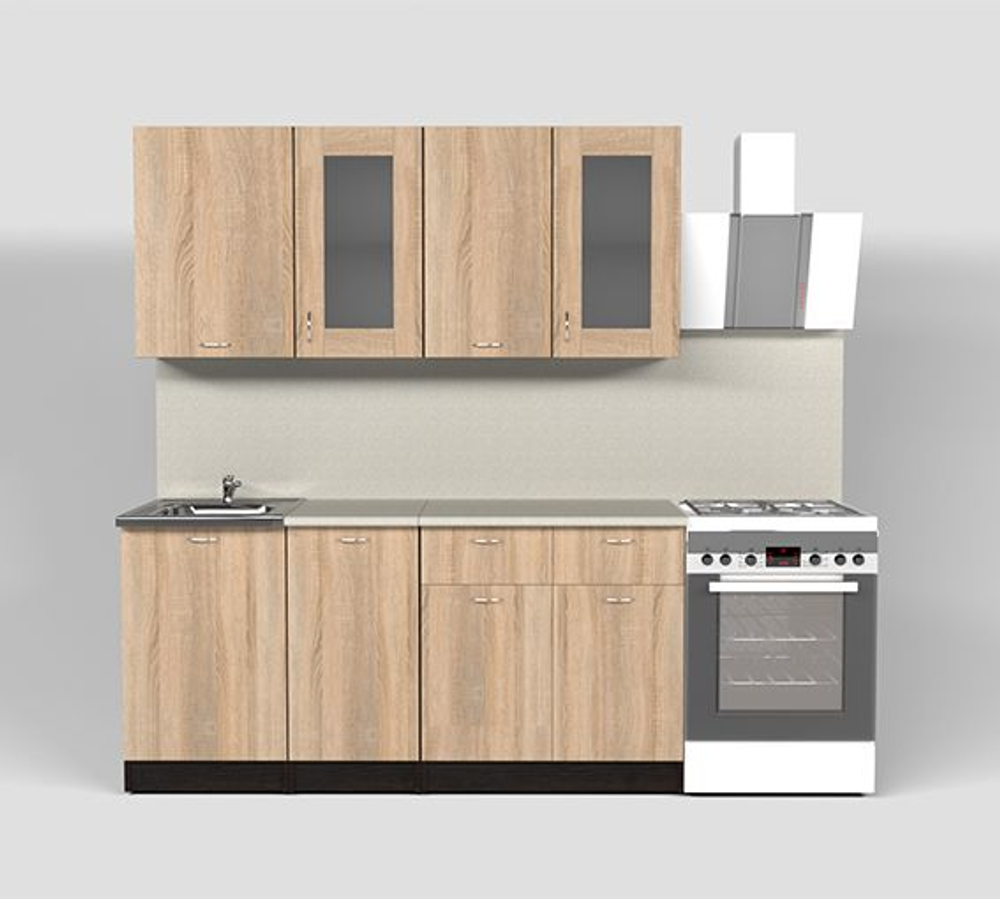 Кухонный гарнитур Симона лайт 1200 мм (Дуб сонома/Венге, Берилл бежевый)