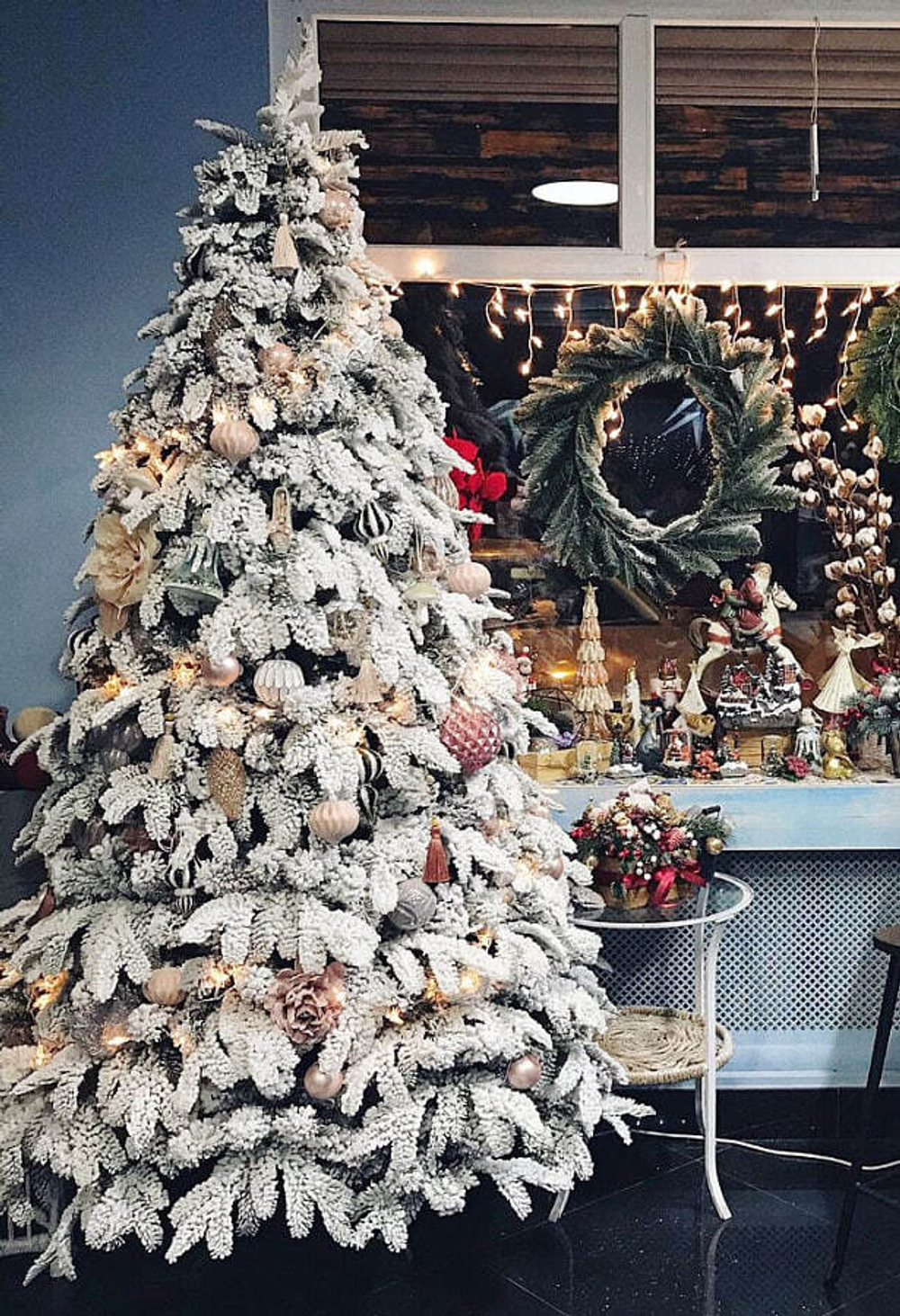 Ель искусственная заснеженная Альпийская 1,8 м ПРЕМИУМ подставка металл Литые ветки+Пленка ПВХ МаксК