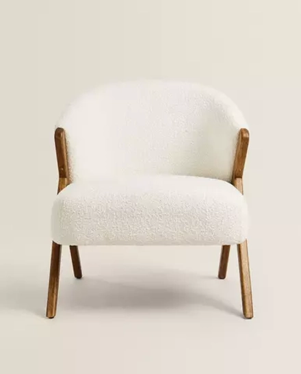 ZARA HOME КРЕСЛО С ОБИВКОЙ ИЗ ТКАНИ БУКЛЕ