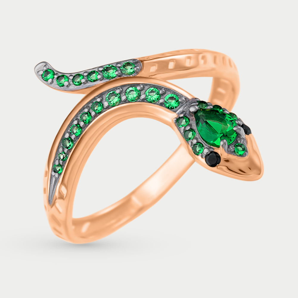 Кольцо женское из желтого золота 585 пробы с фианитами (арт. К43218625)