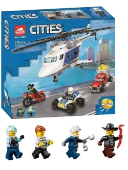 Конструктор Сити Погоня на полицейском вертолёте 236 деталей