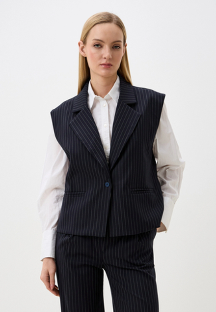 Костюм классический с жилеткой, цвет темно-синий