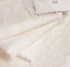 Постельное белье ARIAN кремовый  с кружевом   TIVOLYO HOME Турция